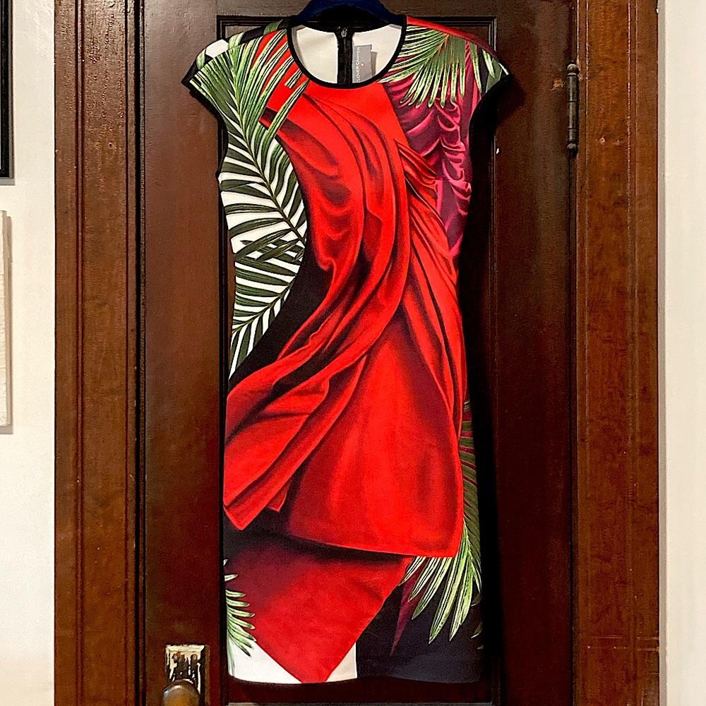 Clover Canyon body con saffron drape dress